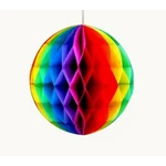 Fodros gömb lampion színes 25 cm