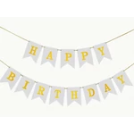 Happy Birthday füzér 3 féle  (fekete, fehér, sárga vegyesen) 2 m