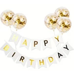 Happy Birthday füzér 3 féle  (fekete, fehér, sárga vegyesen) 2 m
