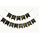 Happy Birthday füzér 3 féle  (fekete, fehér, sárga vegyesen) 2 m