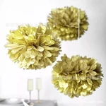 Arany, ezüst papír pom-pom 30 cm 
