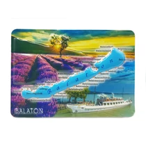 Dombor mágnes nagy ( Balaton sziluett, levendulamező, naplemente, hajókikötő )