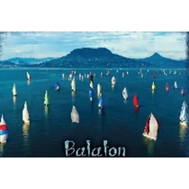 Lap mágnes 6,5 x 9 cm ( Balaton, vitolásverseny, Balaton felirat )