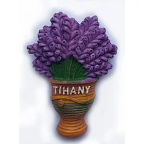 Hűtőmágnes nagy poliszton ( Tihany, váza, levendulacsokor )