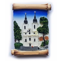 Hűtőmágnes nagy poliszton ( Tihanyi Apátság / pergamen )