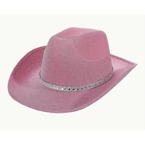 Zsinóros cowboy kalap ( fekete, ezüst, púder rózsaszín )