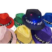 Happy New Year szövet kalap világítós
