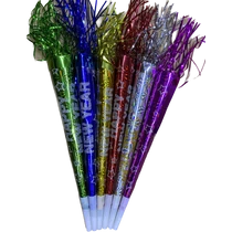 Színes glitteres papír trombita (29 cm)