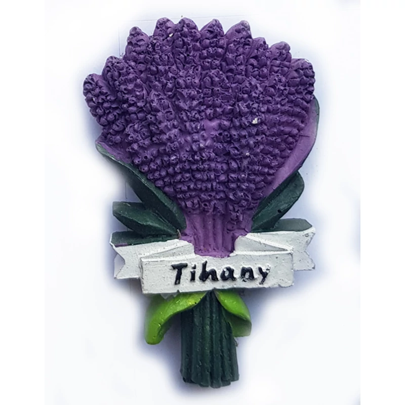 Hűtőmágnes nagy poliszton ( Tihany, szalagos levendulacsokor )