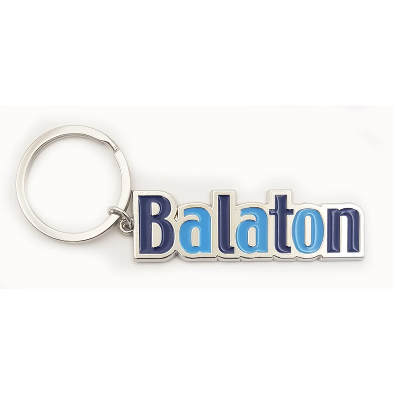 Fém kulcstartó kártyán ( kék Balaton felirat )