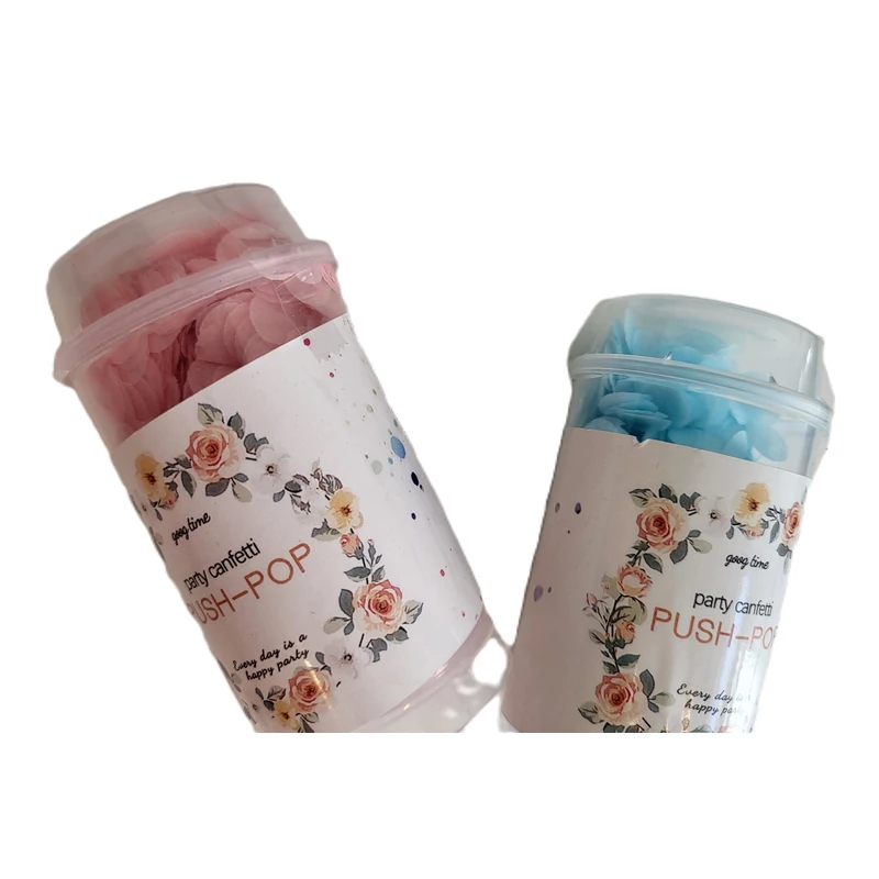 Babaváró party push - pop szóró ( rózsaszín, kék konfettivel )