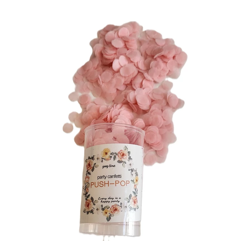 Babaváró party push - pop szóró ( rózsaszín, kék konfettivel )