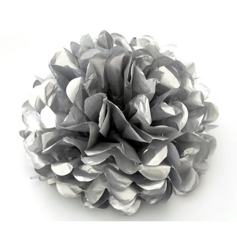 Arany, ezüst papír pom-pom 30 cm 