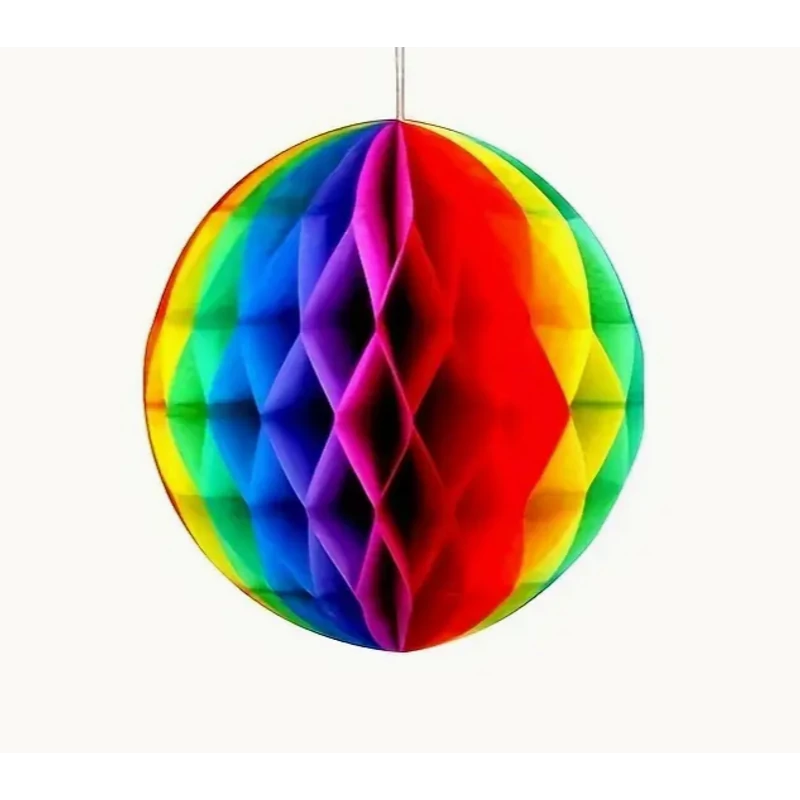 Fodros gömb lampion színes 25 cm