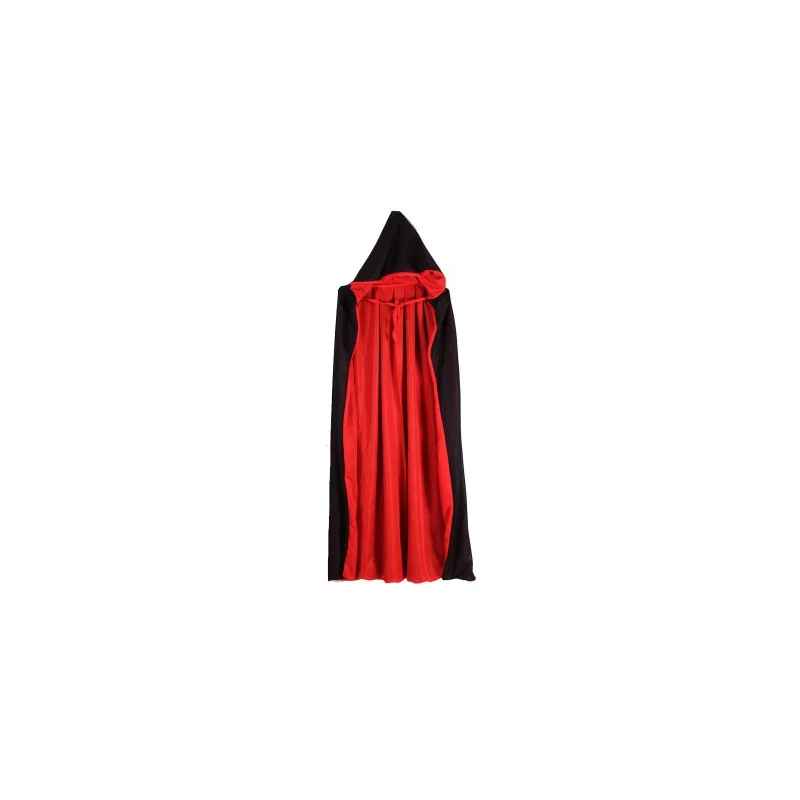 Fekete-piros köpeny kapucnis 140 cm