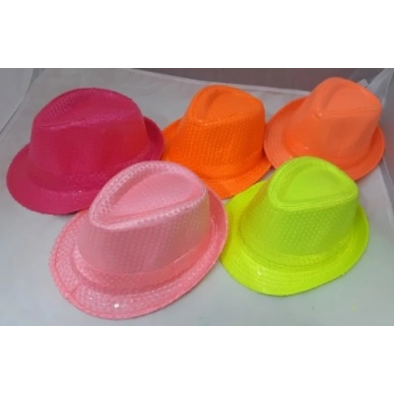 Neon-flitteres kalap ( neon sárga, neon pink )