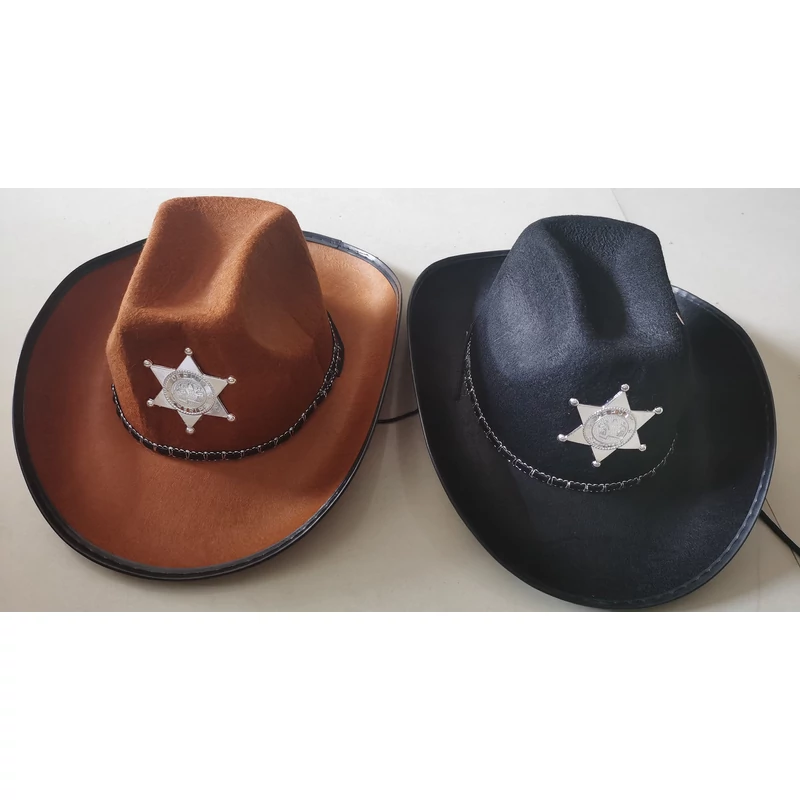 Sheriff szövet kalap  ( barna, fekete )